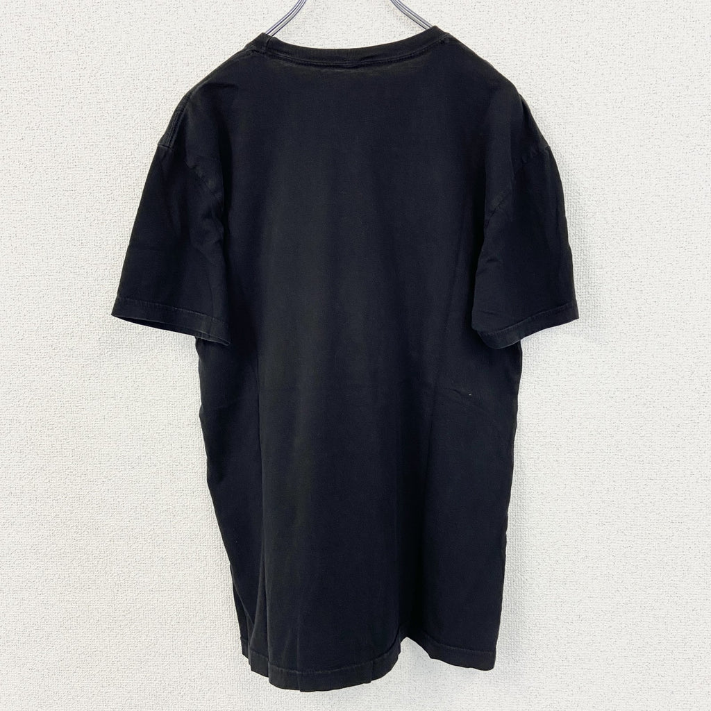 古着 used　RIOT SOCIETY　半袖プリントTシャツ　クルーネック　エスニックデザイン　黒　ブラック　レトロ　Mサイズ