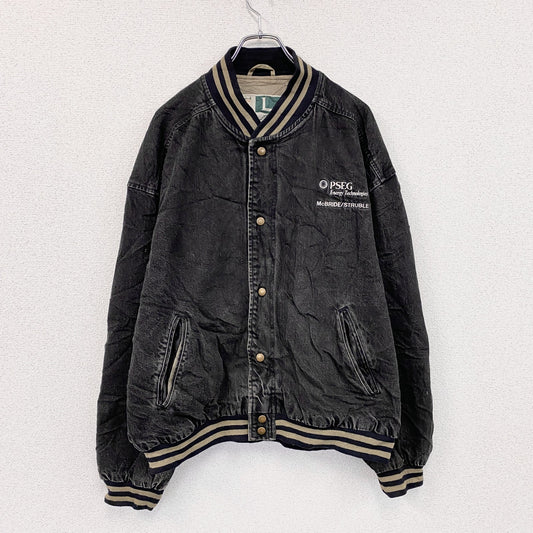 ～90s　Wear Guard　ブラックデニムスタジャン/スタジアムジャケット　ヴィンテージ　Lサイズ
