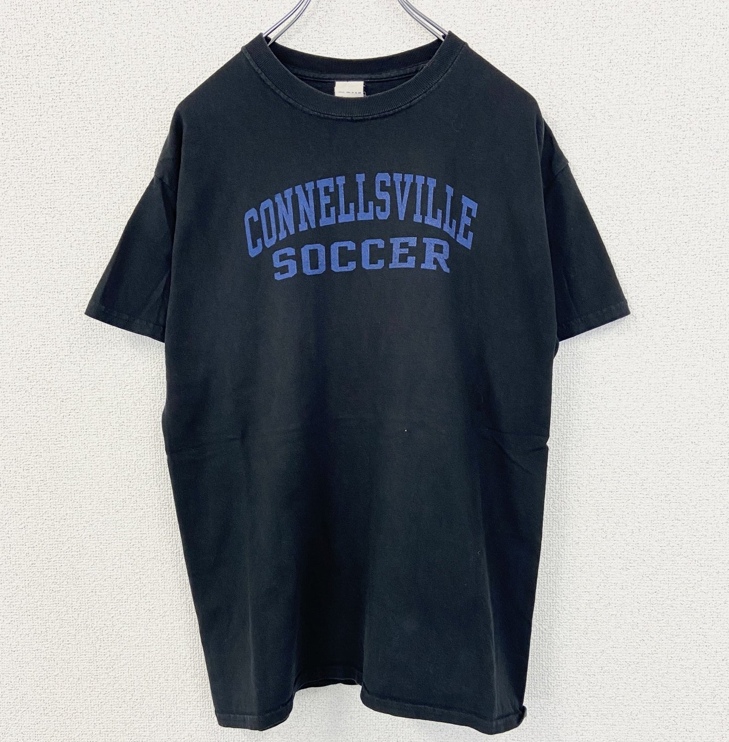 古着 used　GILDAN ギルダン　半袖プリントTシャツ　クルーネック　SOCCER　カジュアルデザイン　黒　Mサイズ