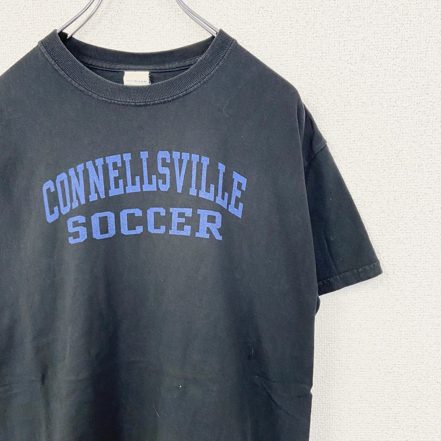 古着 used　GILDAN ギルダン　半袖プリントTシャツ　クルーネック　SOCCER　カジュアルデザイン　黒　Mサイズ
