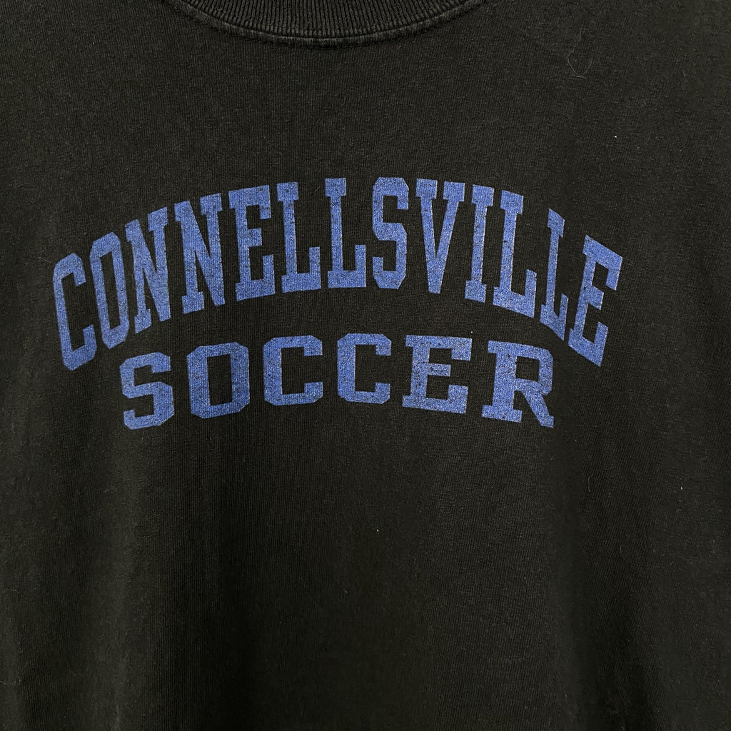 古着 used　GILDAN ギルダン　半袖プリントTシャツ　クルーネック　SOCCER　カジュアルデザイン　黒　Mサイズ