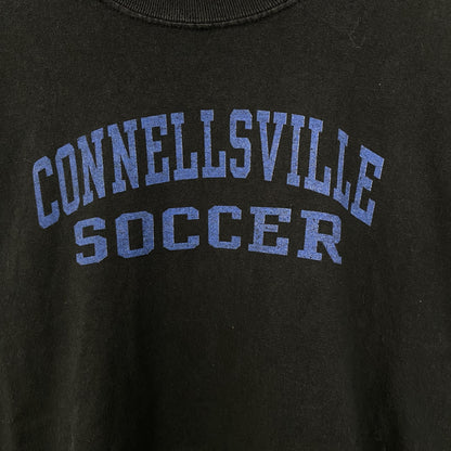 古着 used　GILDAN ギルダン　半袖プリントTシャツ　クルーネック　SOCCER　カジュアルデザイン　黒　Mサイズ