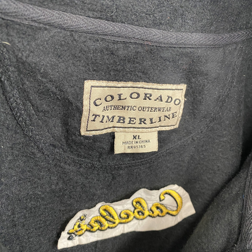 COLORADO TIMBERLINE　フルジップフリースベスト　刺繍ロゴ　黒　ブラック　XLサイズ