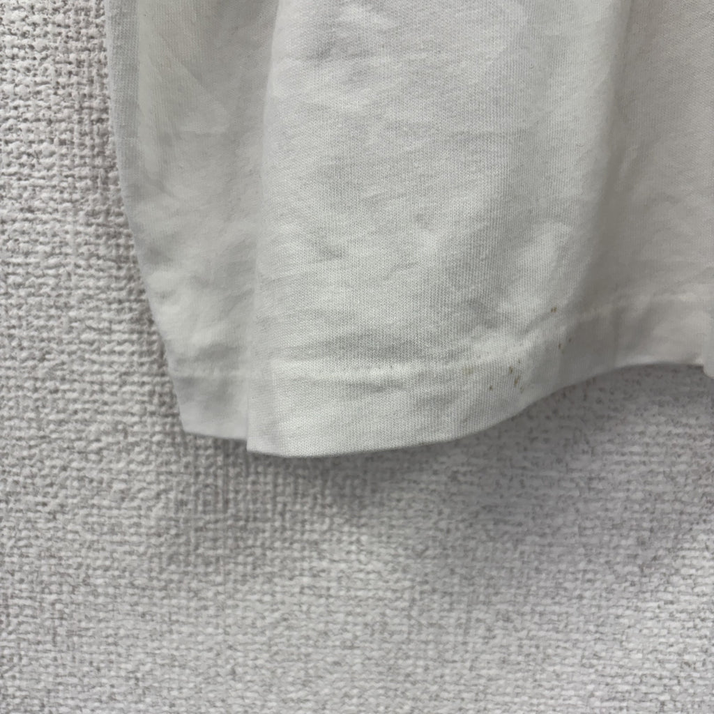 古着 used　90s　半袖ワンポイントTシャツ　バックプリント　シングルステッチ　ヴィンテージ　白　2XLサイズ
