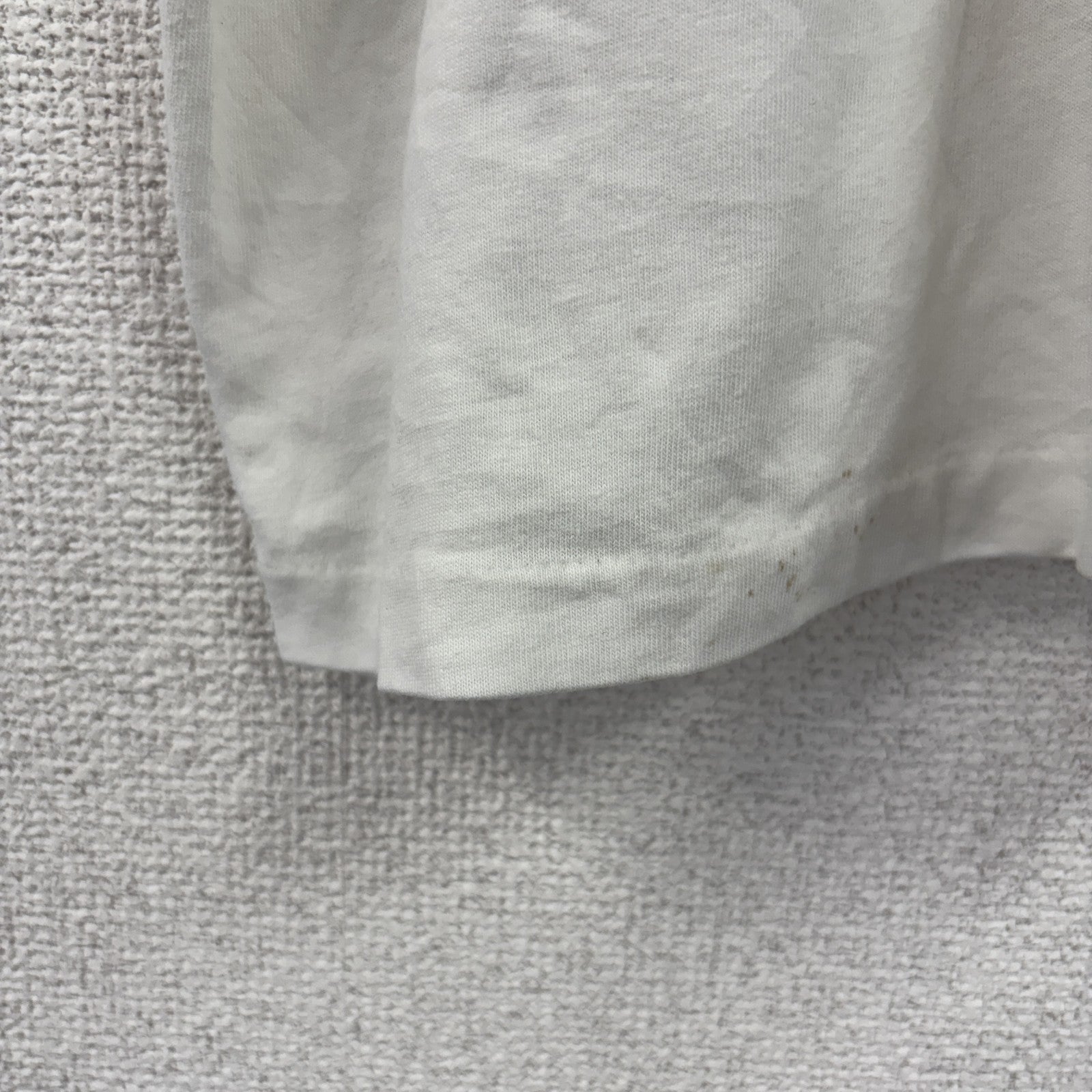 古着 used　90s　半袖ワンポイントTシャツ　バックプリント　シングルステッチ　ヴィンテージ　白　2XLサイズ