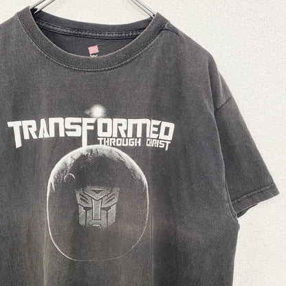 古着 used　Hanes　ヘインズ　半袖プリントTシャツ　TRANSFORMER　トランスフォーマー　黒　ブラック　Lサイズ