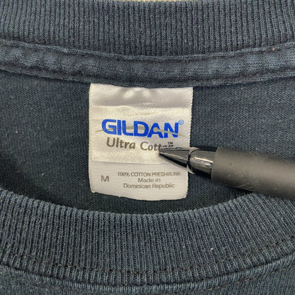 古着 used　GILDAN ギルダン　半袖プリントデザインTシャツ　クルーネック　WE ARE TECH　黒　ブラック　Mサイズ