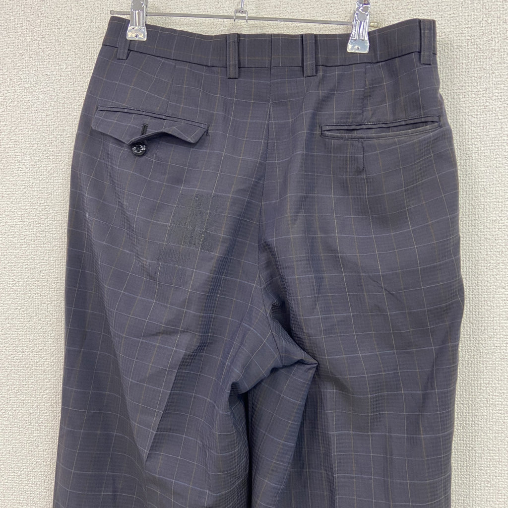 BURBERRY GOLF　バーバリーゴルフ　テーパードパンツ　ジップフライ　チェック柄　紺　ネイビー