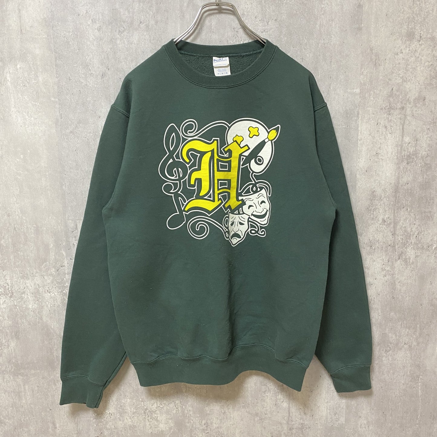PORT＆COMPANY　スウェット/トレーナー　音符　ツーフェイス　仮面　緑　グリーン　Mサイズ