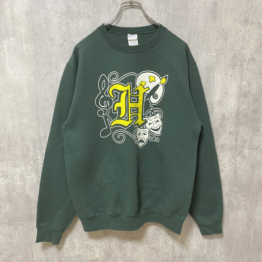 PORT＆COMPANY　スウェット/トレーナー　音符　ツーフェイス　仮面　緑　グリーン　Mサイズ