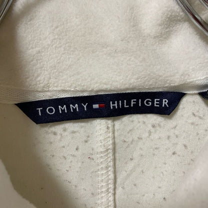 古着 used　TOMMY HILFIGER トミーヒルフィガー　フリースベスト　ワンポイント刺繍　ホワイト　ハイネック