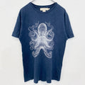 古着 used　H&M　エイチアンドエム　半袖ビッグプリントTシャツ　オクトパス　タコ　クルーネック　ネイビー　Mサイズ