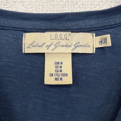 古着 used　H&M　エイチアンドエム　半袖ビッグプリントTシャツ　オクトパス　タコ　クルーネック　ネイビー　Mサイズ
