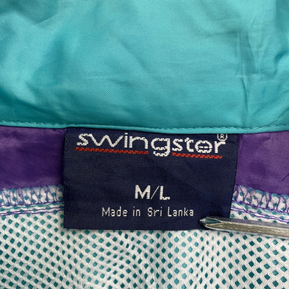 80s　swingster　スウィングスター　フルジップナイロンジャケット　ヴィンテージ　マルチカラー　M/Lサイズ　