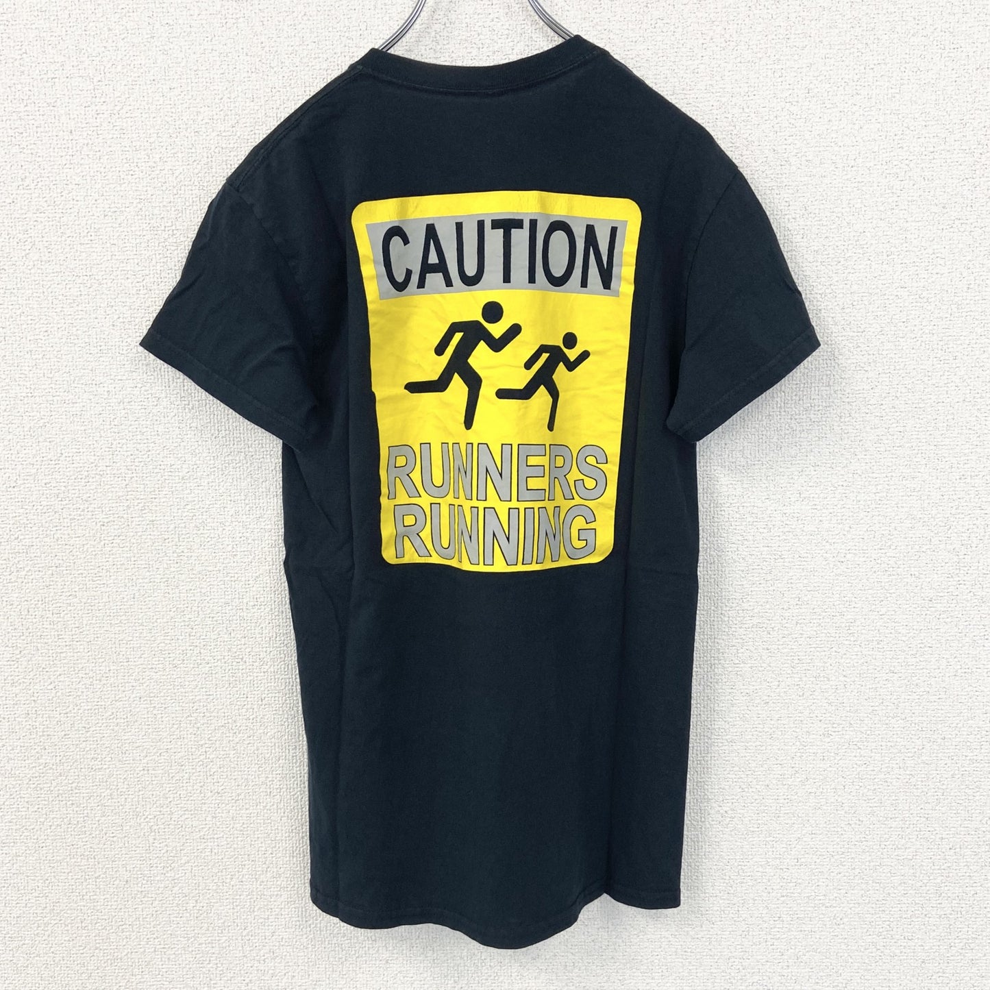 古着 used　半袖プリントTシャツ　クルーネック　KNIGHTS TRACK&FIELD　カジュアル　黒　Mサイズ
