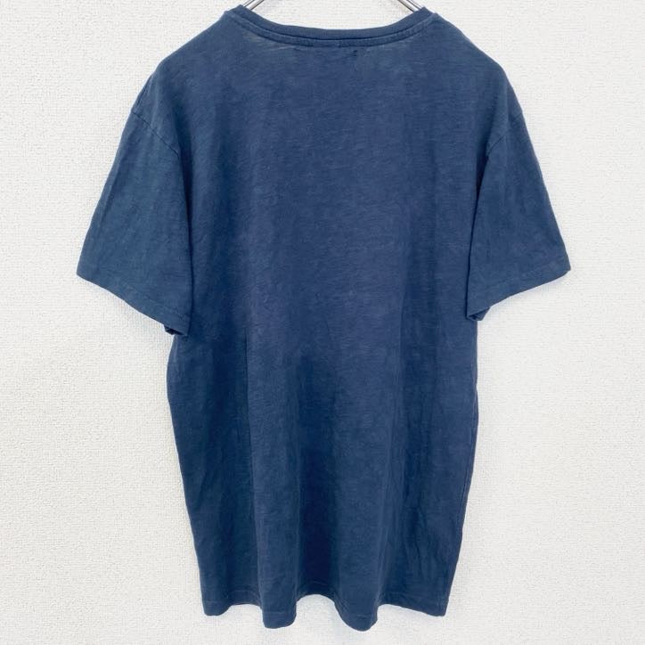古着 used　H&M　エイチアンドエム　半袖ビッグプリントTシャツ　オクトパス　タコ　クルーネック　ネイビー　Mサイズ