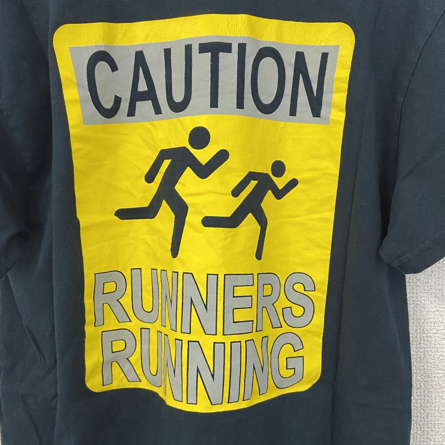 古着 used　半袖プリントTシャツ　クルーネック　KNIGHTS TRACK&FIELD　カジュアル　黒　Mサイズ
