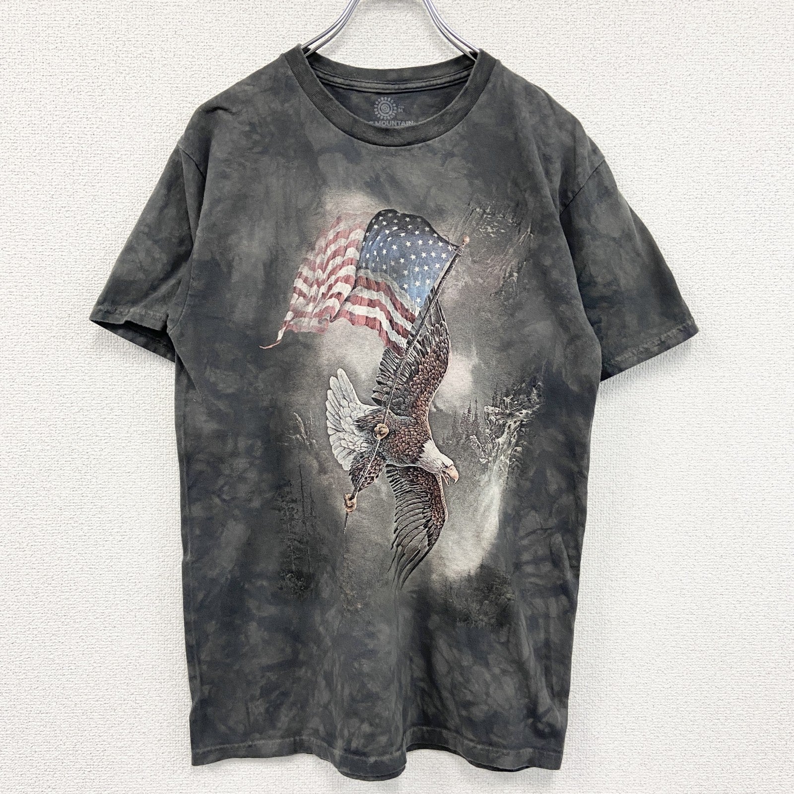 THE MOUNTAIN　ザマウンテン　半袖プリントTシャツ　タイダイ　アニマルT　灰色　グレー　Ｍサイズ