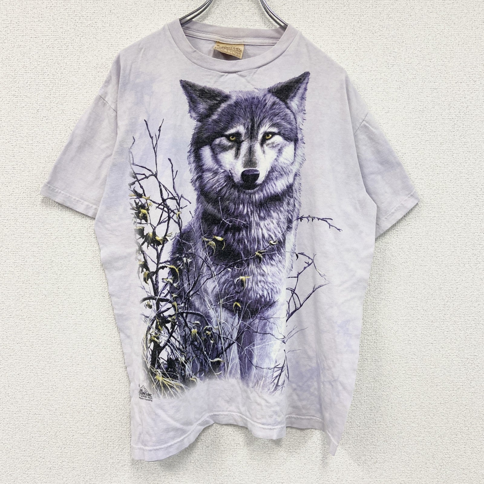 00s　THE MOUNTAIN　ザマウンテン　半袖プリントTシャツ　タイダイ　アニマルT　紫　パープル　Lサイズ