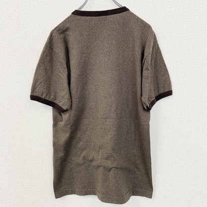 古着 used　TNT TRAU&LOEVNER　半袖プリントリンガーTシャツ　クルーネック　アヒル　メキシコ製　茶色　Mサイズ
