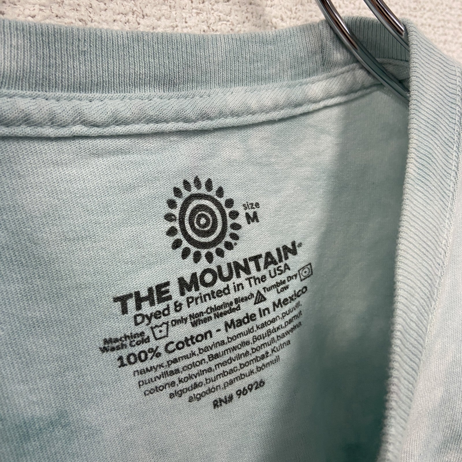 THE MOUNTAIN　ザマウンテン　半袖プリントTシャツ　タイダイ　アニマルT　水色　ライトブルー　Mサイズ