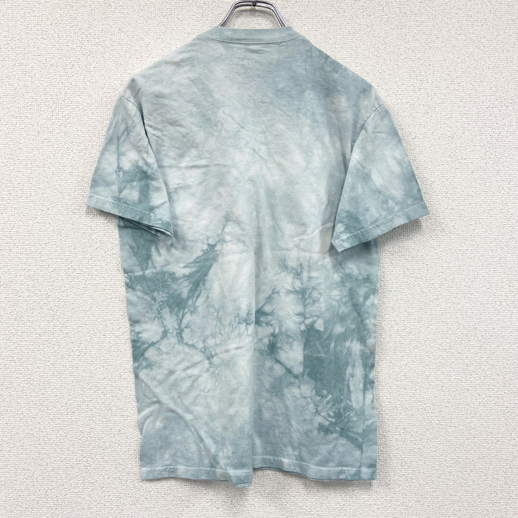 THE MOUNTAIN　ザマウンテン　半袖プリントTシャツ　タイダイ　アニマルT　水色　ライトブルー　Mサイズ