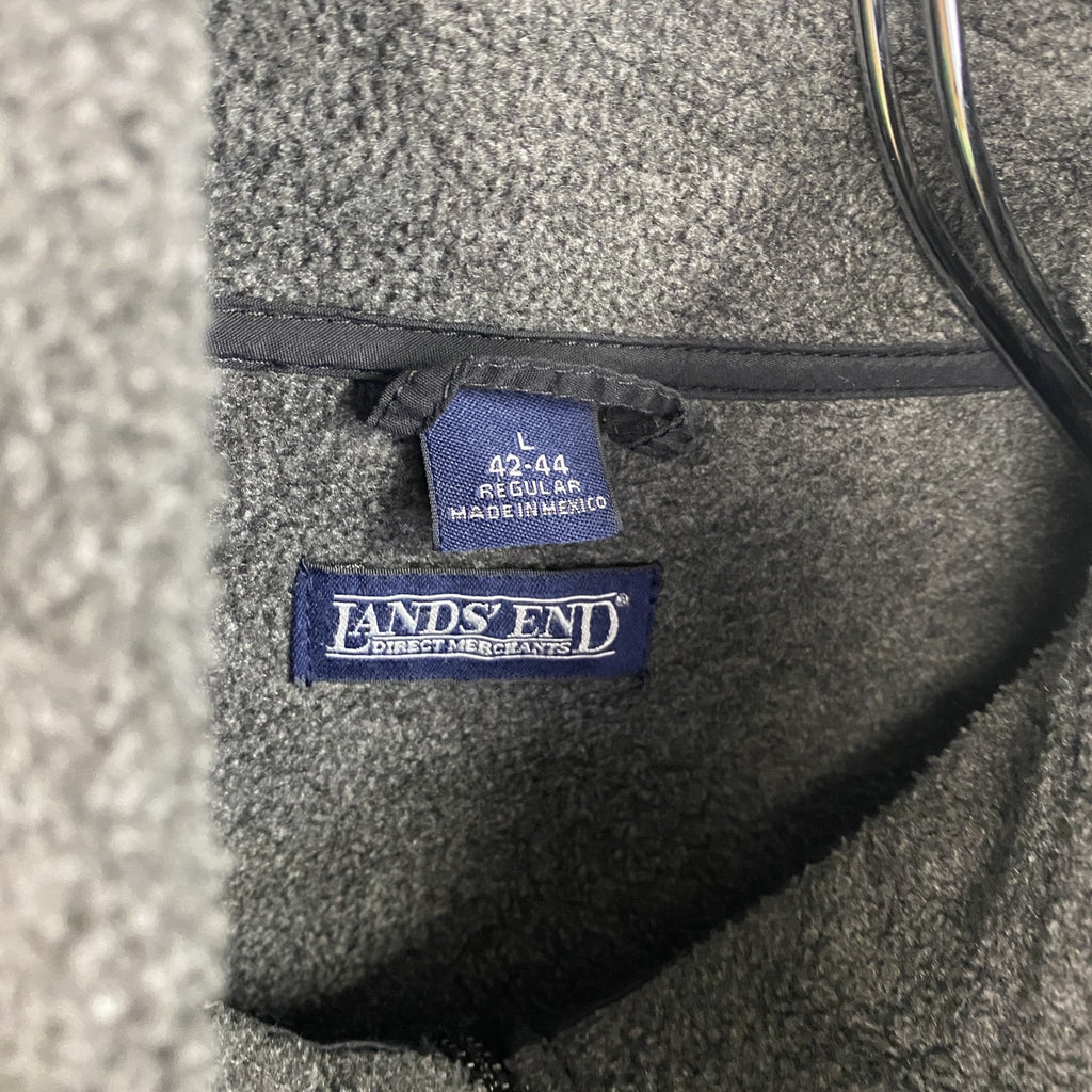 90s～　LANDS'END　ランズエンド　フルジップフリースジャケット　POLARTEC　ポーラテック　グレー　Lサイズ