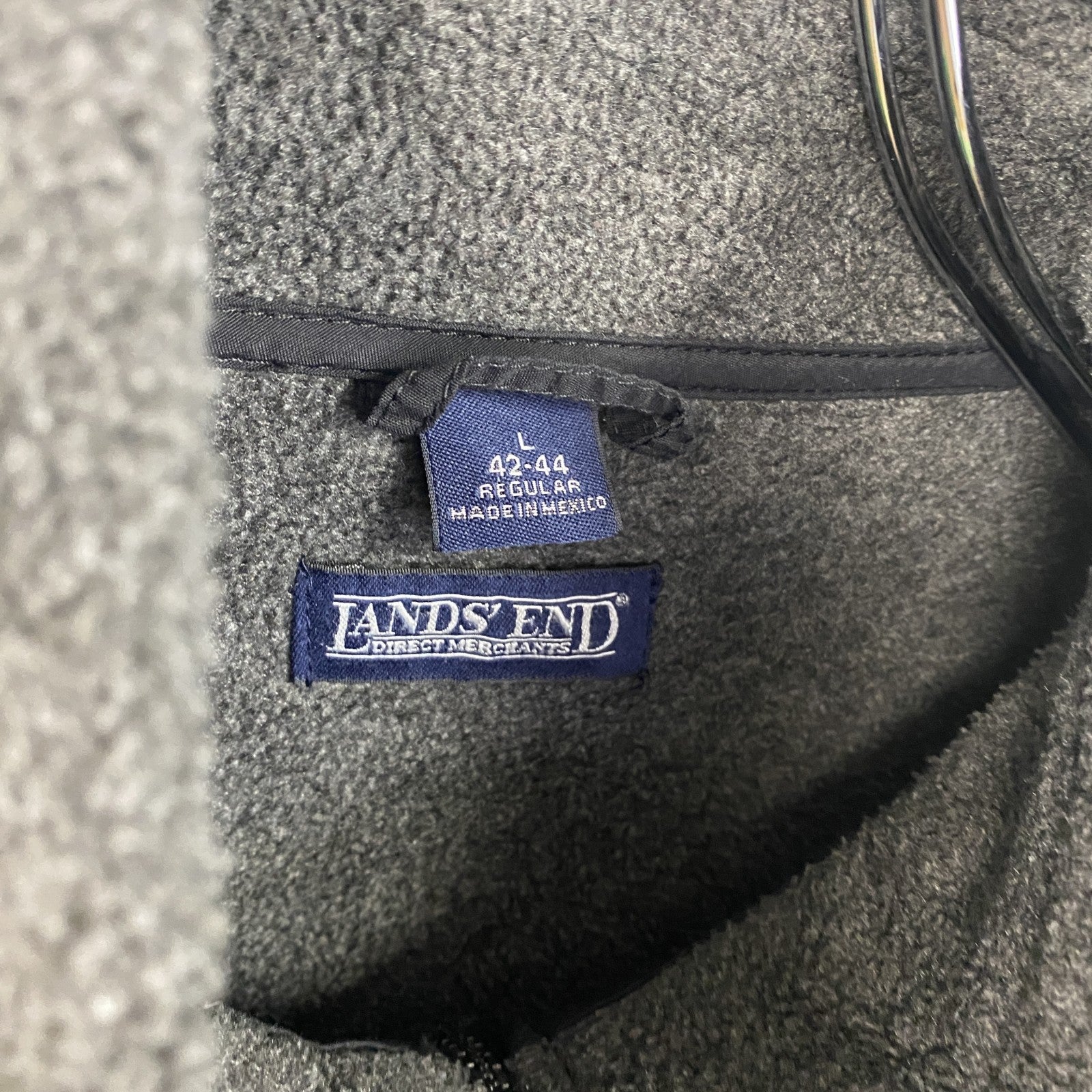 90s～　LANDS'END　ランズエンド　フルジップフリースジャケット　POLARTEC　ポーラテック　グレー　Lサイズ
