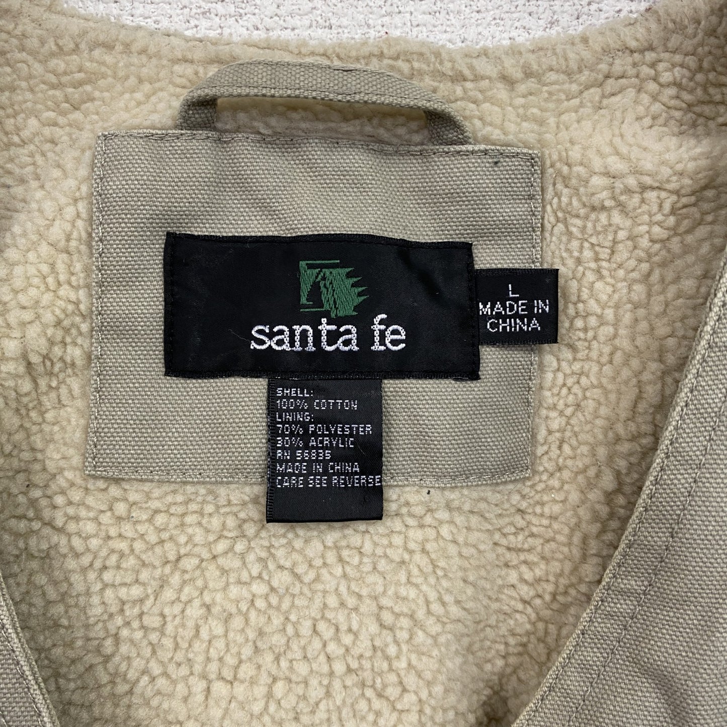 ～90s　santa fe　サンタフェ　フルジップダックベスト　ヴィンテージ　ボアライナー　ベージュ　Lサイズ