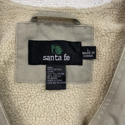 ～90s　santa fe　サンタフェ　フルジップダックベスト　ヴィンテージ　ボアライナー　ベージュ　Lサイズ
