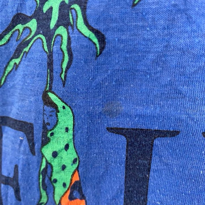 古着 used　半袖切り替えデザインTシャツ　SURFING　サーフィン　黒　青　黄色　シングルステッチ　90s　春夏服　Lサイズ