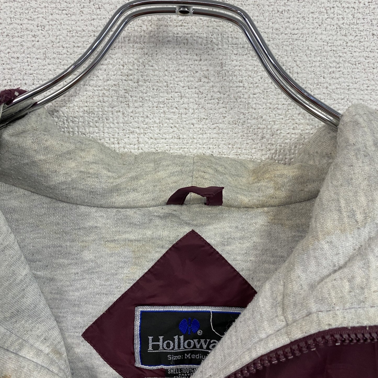 Holloway　ホロウェイ　フルジップナイロンジャケット　フード　ボルドー　Mサイズ