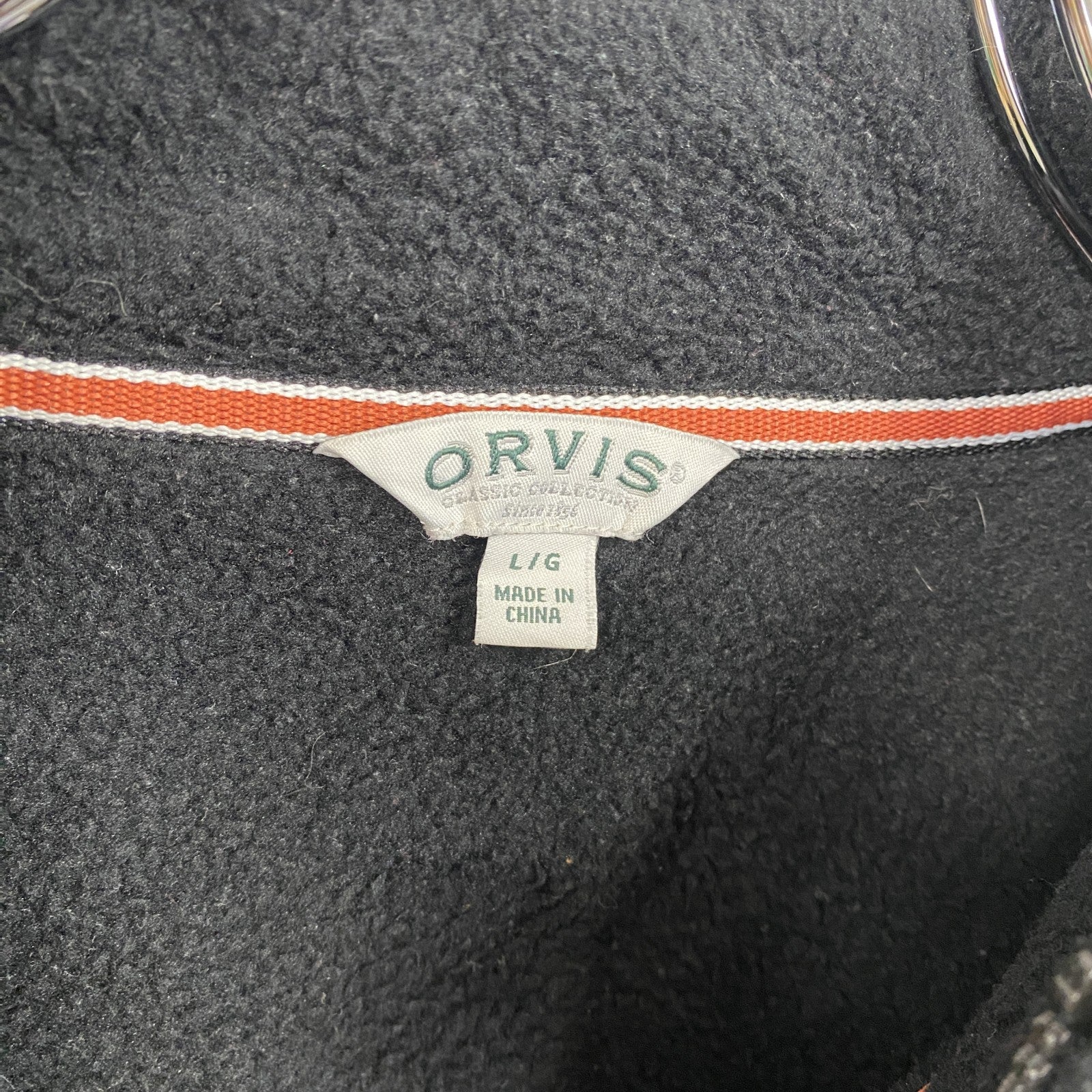 ORVIS　オルビス　フルジップフリースジャケット　無地　黒　ブラック　Lサイズ