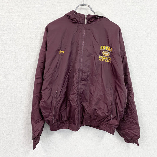 90s　Holloway　ホロウェイ　NFL　Redskins　フルジップナイロンジャケット　ヴィンテージ　ボルドー　Mサイズ　