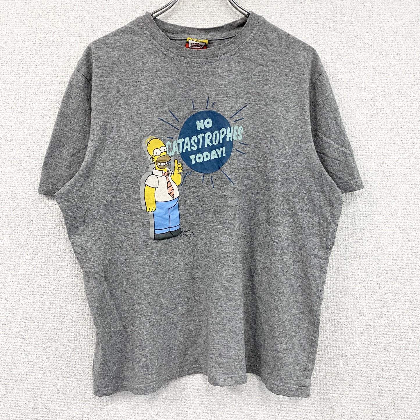 The Simpsons　ザ・シンプソンズ　半袖プリントTシャツ　灰色　グレー　Lサイズ