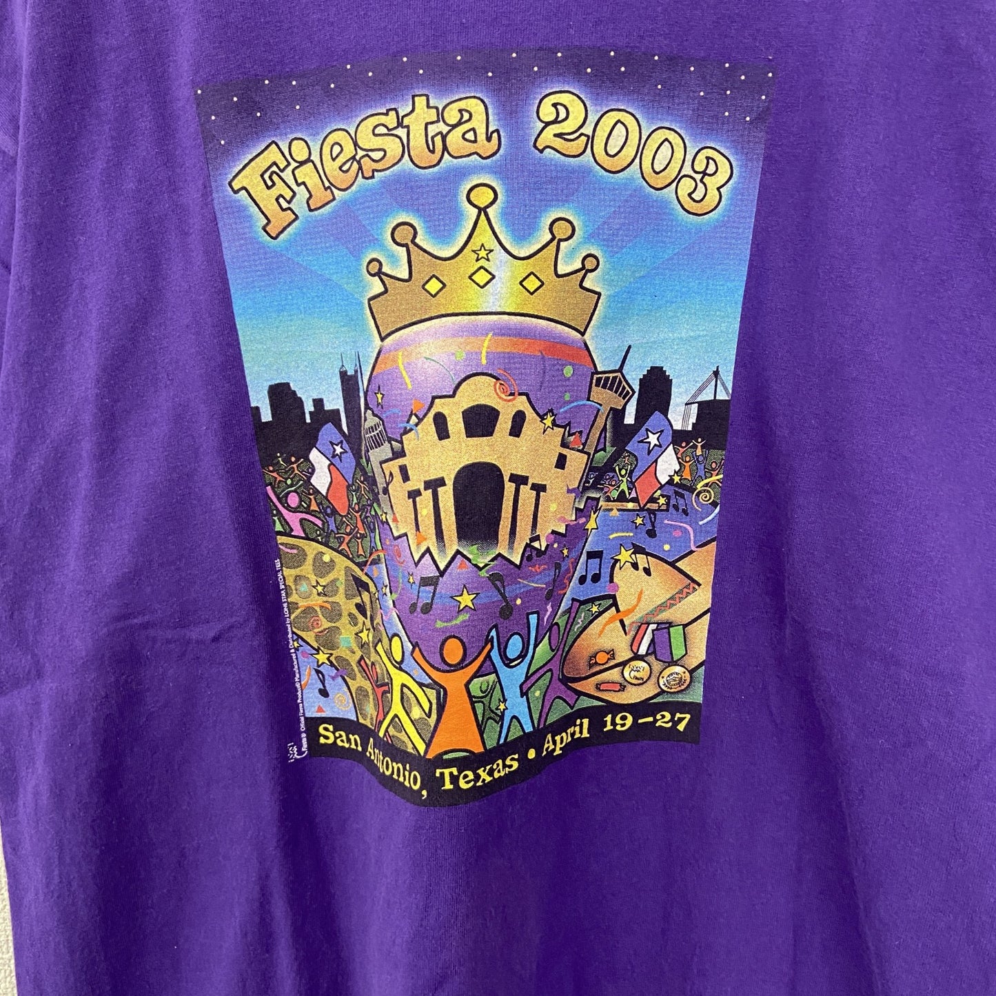 古着 used　FRUIT OF THE LOOM　半袖プリントTシャツ　ビッグT　クルーネック　00s Y2K　紫　XLサイズ