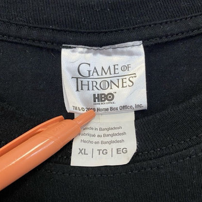 古着 used　GAME OF THRONES　ゲームオブスローンズ　半袖デザインプリントTシャツ　海外ドラマ　黒　XLサイズ