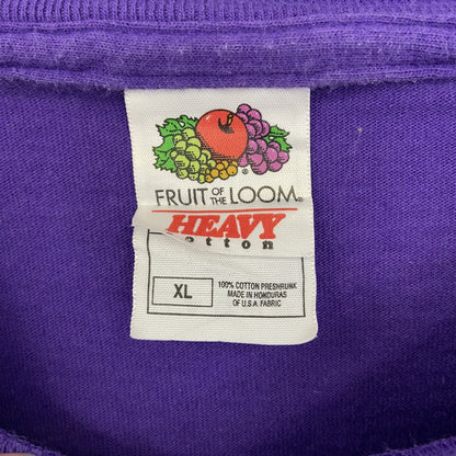 古着 used　FRUIT OF THE LOOM　半袖プリントTシャツ　ビッグT　クルーネック　00s Y2K　紫　XLサイズ