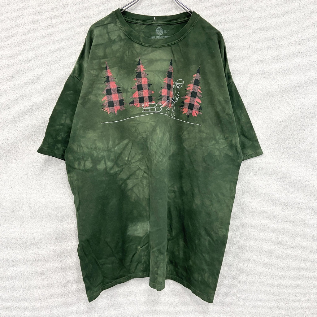 THE MOUNTAIN　ザマウンテン　半袖プリントTシャツ　タイダイ　緑　グリーン　3XLサイズ