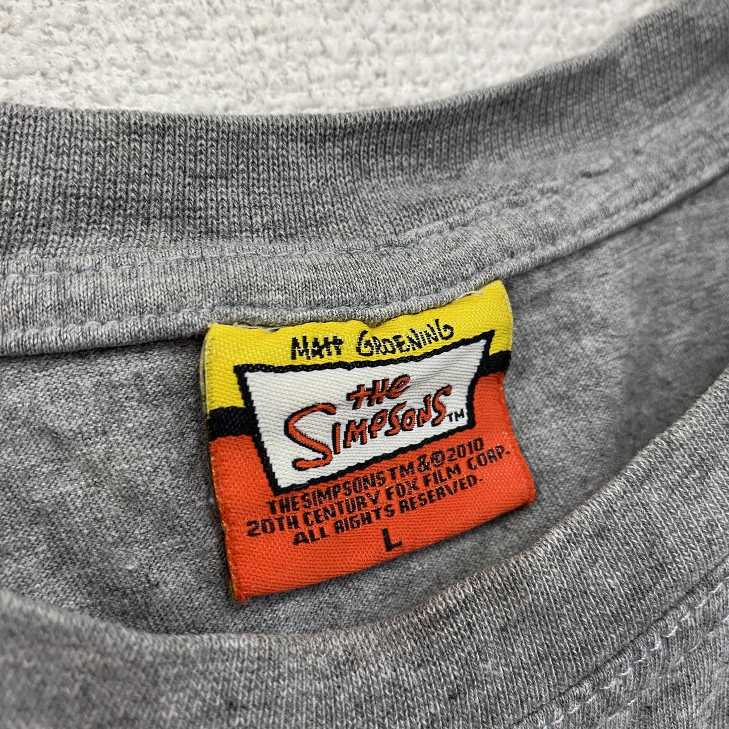 The Simpsons　ザ・シンプソンズ　半袖プリントTシャツ　灰色　グレー　Lサイズ