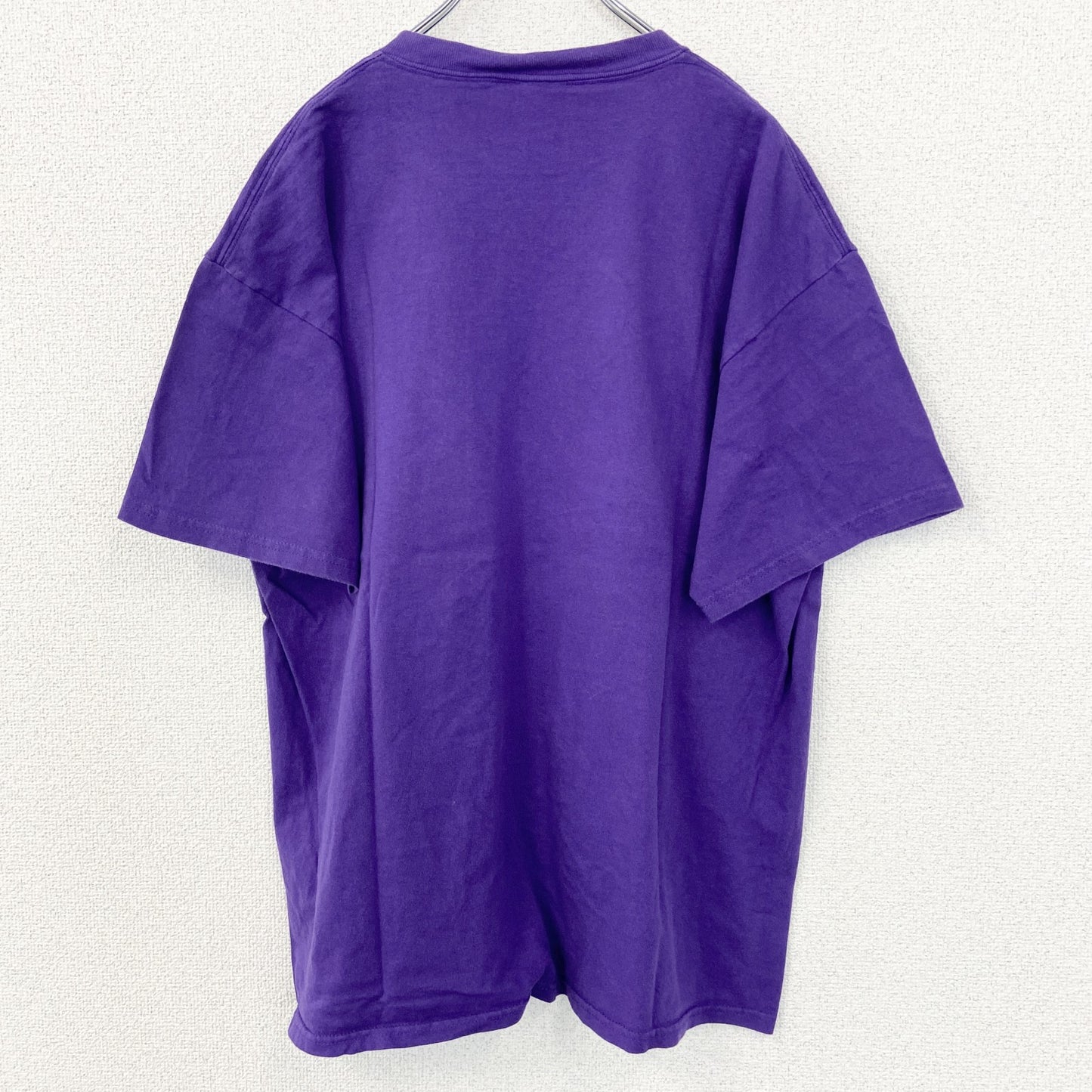 古着 used　FRUIT OF THE LOOM　半袖プリントTシャツ　ビッグT　クルーネック　00s Y2K　紫　XLサイズ