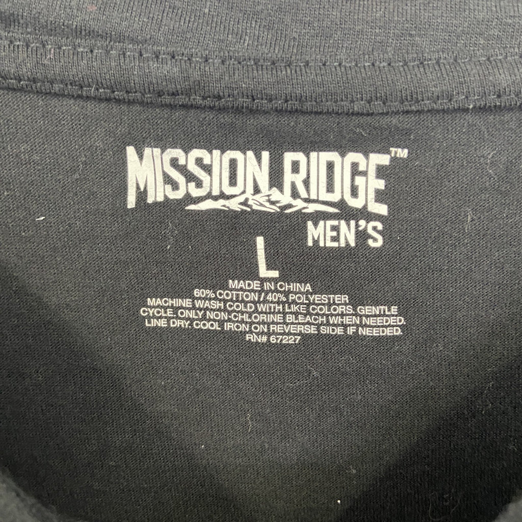 古着 used　MISSION RIDGE　ミッション リッジ　半袖プリントデザインTシャツ　クルーネック　ゴースト　黒　Lサイズ