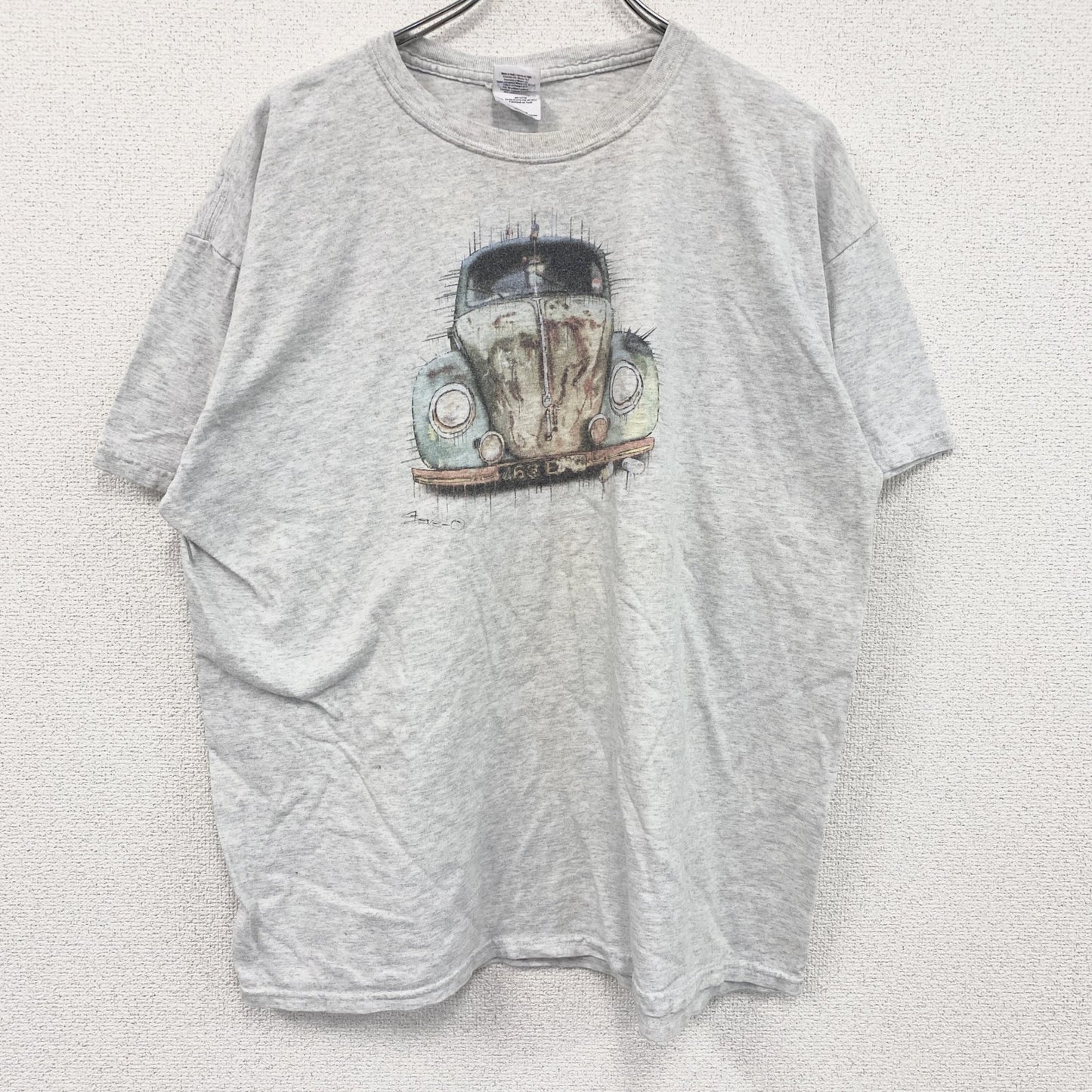 GILDAN　ギルダン　半袖プリントイラストTシャツ　Vintage Tatra T87　灰色　グレー　XLサイズ