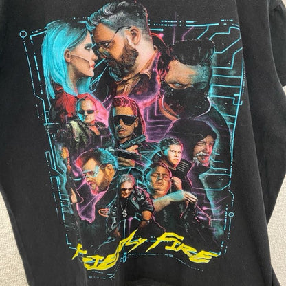 SOL’S　半袖プリントゲームTシャツ　Friendly Fire　ビックデザイン　クルーネック　黒　ブラック　Sサイズ