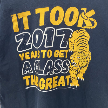 古着 used　ノーブランド　半袖プリントデザインTシャツ　ケラー ミドル スクール　虎　クルーネック　カジュアル　黒　Mサイズ