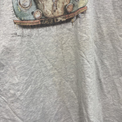 GILDAN　ギルダン　半袖プリントイラストTシャツ　Vintage Tatra T87　灰色　グレー　XLサイズ