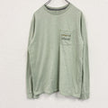 Patagonia　パタゴニア　長袖Tシャツ/ロンT　ワンポイントロゴ刺繍　緑　グリーン　Sサイズ
