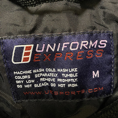 古着 used　UNIFORMS EXPRESS　長袖ナイロンプルオーバージャケット　ワッペン刺繍　黒　ブラック　Mサイズ