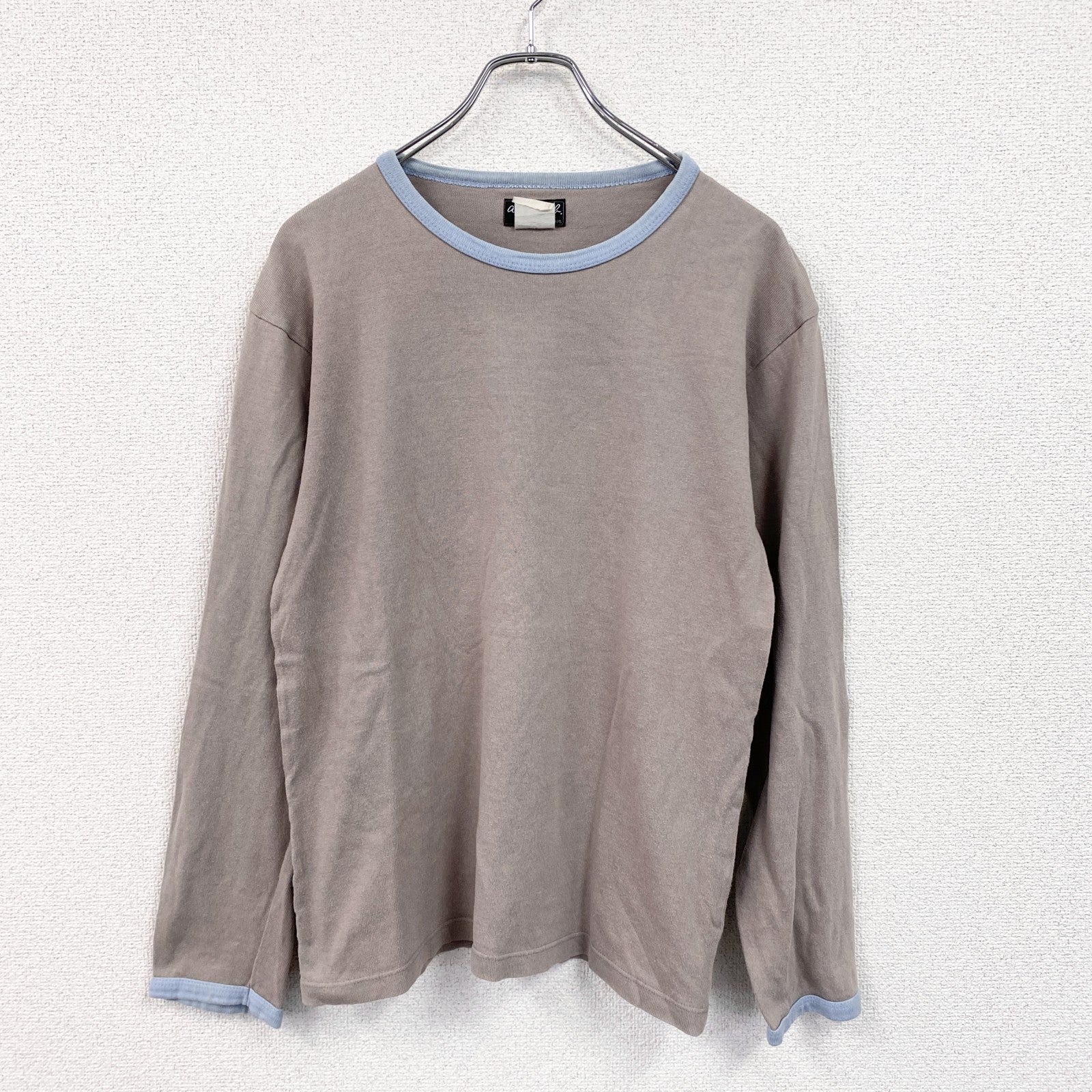 agnes b.　アニエスベー　長袖Tシャツ/ロンT　ライトベージュ　モカ　XLサイズ