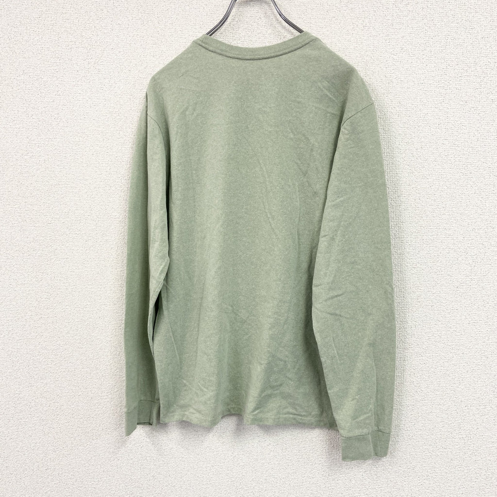 Patagonia　パタゴニア　長袖Tシャツ/ロンT　ワンポイントロゴ刺繍　緑　グリーン　Sサイズ